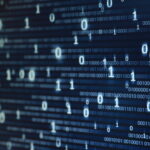 Digitalisierung symbolisiert durch eine Grafik mit Nullen und Einsen