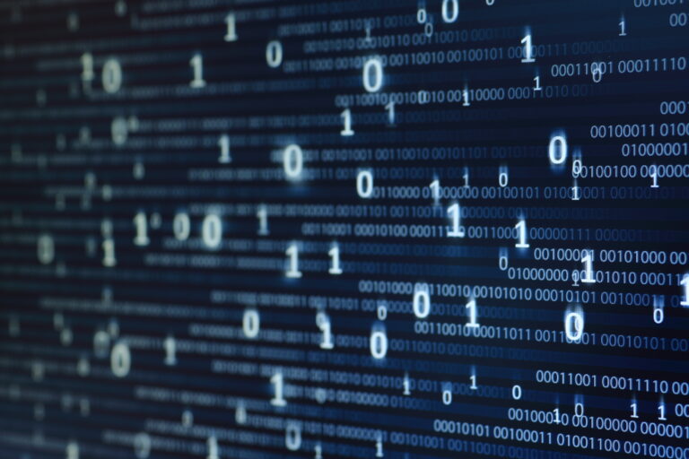 Digitalisierung symbolisiert durch eine Grafik mit Nullen und Einsen