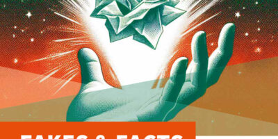 Titelbild Broschüre Fakes & Facts Papier und print in Zeiten von Nachhaltigkeit und Digitalisierung