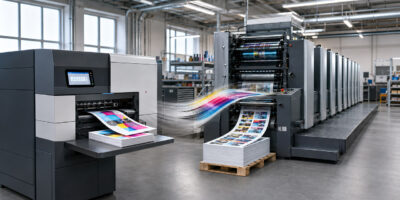 Druckerei Becker GmbH - Digitaldruck im Vergleich zu Offsetdruck (KI-generiert)